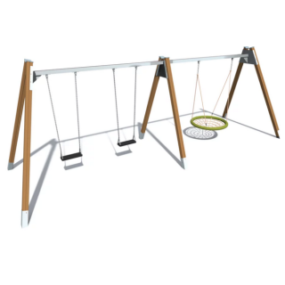 Portique avec balançoires pour aires de jeux professionnelles