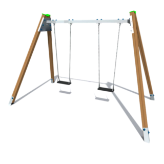 Portique double balançoire pour les professionnels du loisir