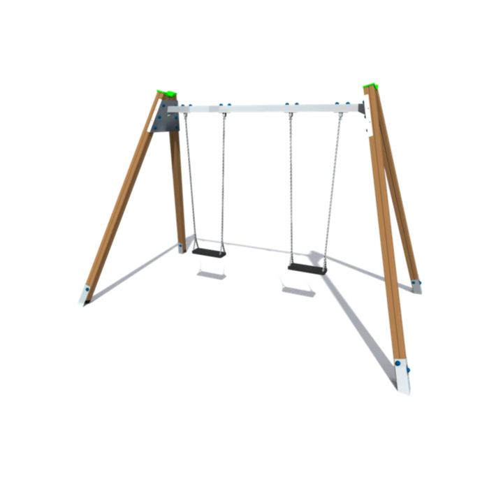 Portique double balançoire pour les professionnels du loisir