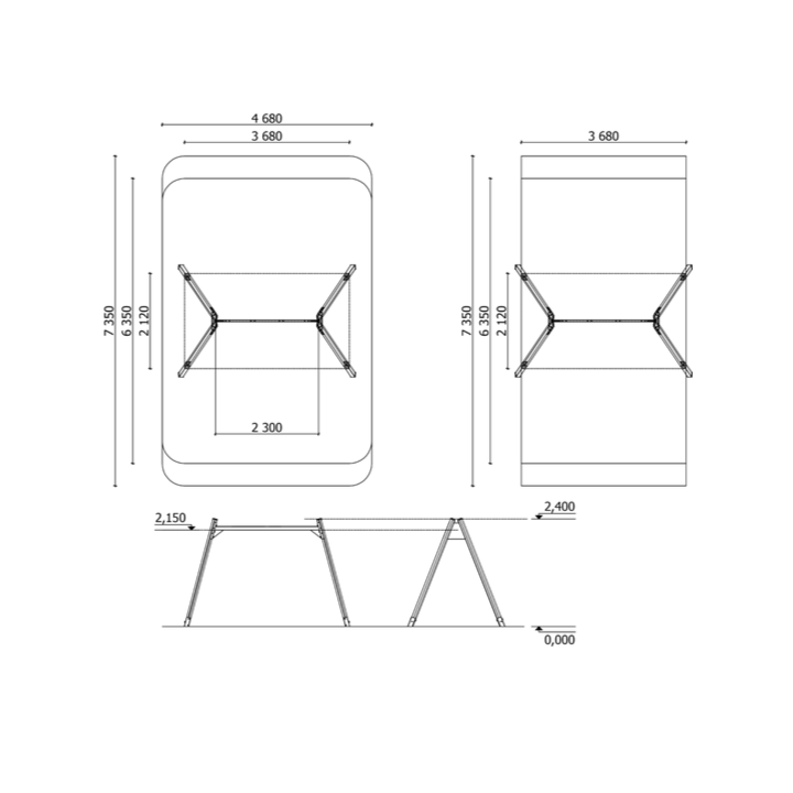 Portique double balançoire pour les professionnels du loisir