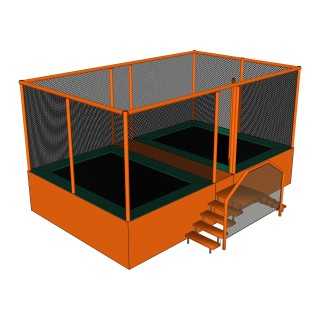 Trampolines en batterie pour professionnels de 1 à 10 tapis