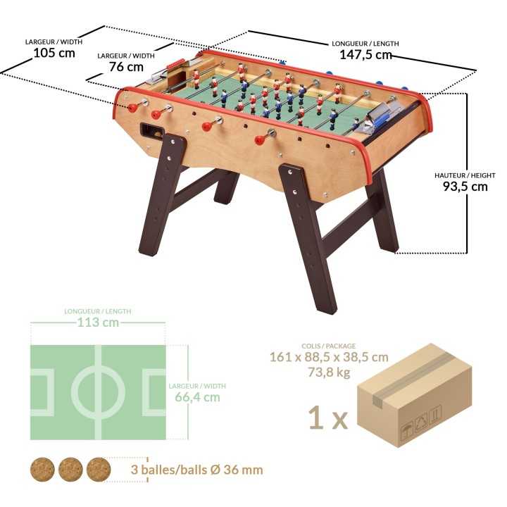 Baby foot bistrot professionnel Kangui, robuste et convivial