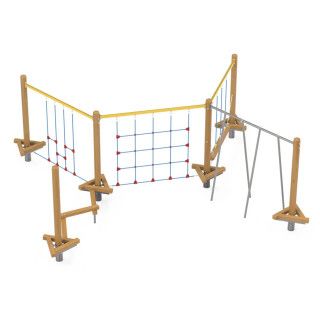 Parcours de jeux ninja bois ou métal QUINTO by Kangui Pro