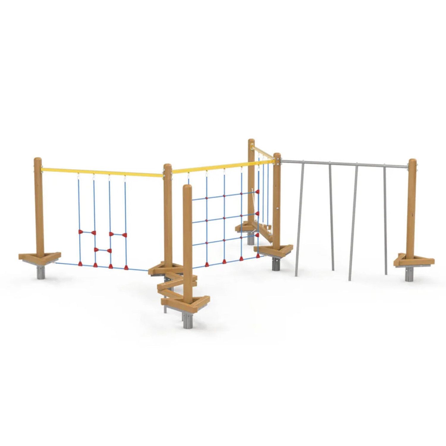 Parcours de jeux ninja bois ou métal QUINTO by Kangui Pro