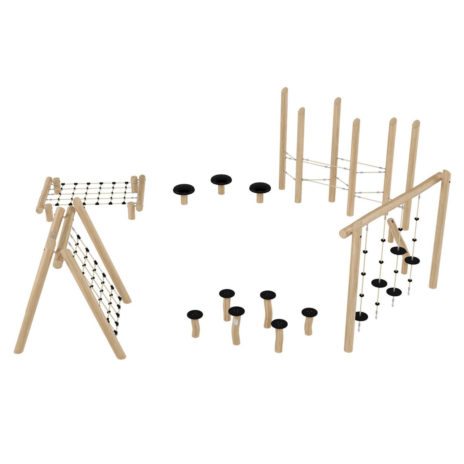 Parcours de jeux et d'aventure en bois OBSTAK by Kangui Pro