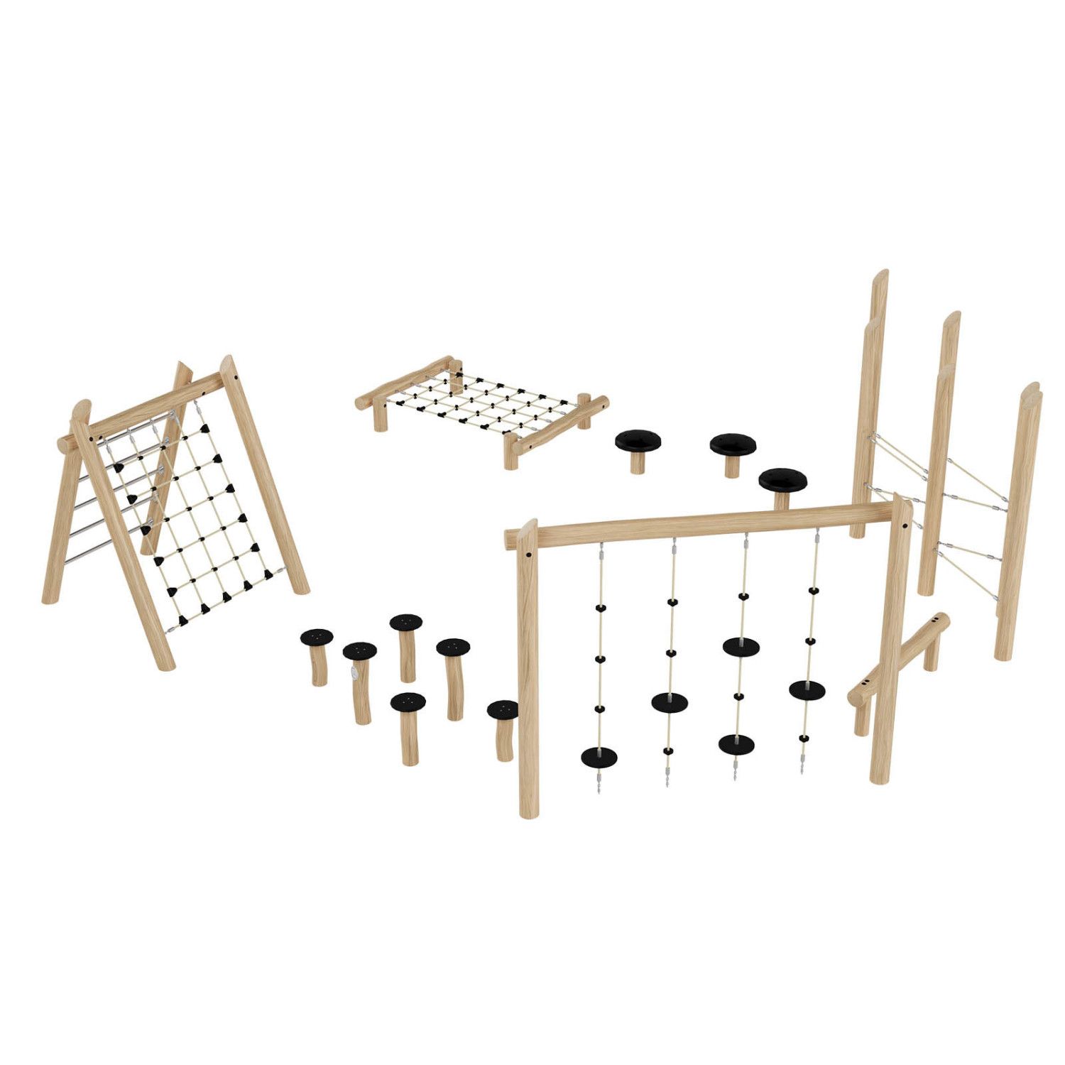 Parcours de jeux et d'aventure en bois OBSTAK by Kangui Pro
