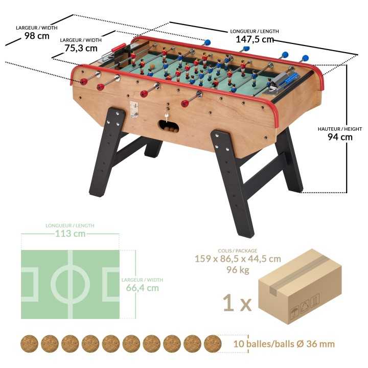 Baby-foot bistrot Kangui avec monnayeur pour espaces loisirs